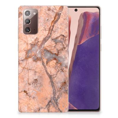 Samsung Note 20 | TPU | Siliconen hoesje | Marmer Oranje