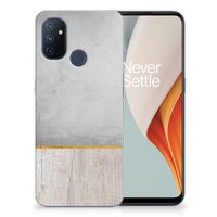 OnePlus Nord N100 Bumper Hoesje Wood Concrete