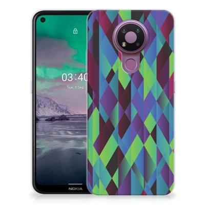 Nokia 3.4 | TPU Hoesje | Abstract Green Blue