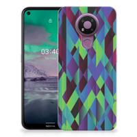 Nokia 3.4 | TPU Hoesje | Abstract Green Blue