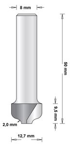 8 MM PROFIELFREES 12.7X50X2