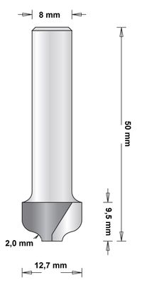 8 MM PROFIELFREES 12.7X50X2