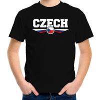 Tsjechie landen supporters t-shirt - zwart - kinderen - Fan kleding - EK / WK / Olympische spelen