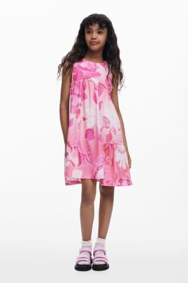 Jurk met geplooide bloemen - RED - 9/10