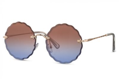 CWI zonnebril dames rond randloos cat. 2 goud/bruin CWI zonnebril dames rond randloos cat. 2 goud/bruin