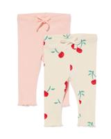 HEMA Babyleggings Rib Kersen - 2 Paar Ecru (ecru)