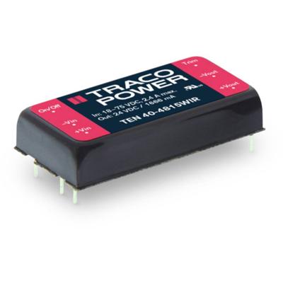 TracoPower TEN 40-2425WIR DC/DC-converter, print 48 V/DC 24 V/DC, -24 V/DC 833 mA 40 W Aantal uitgangen: 2 x Inhoud 1 stuk(s)