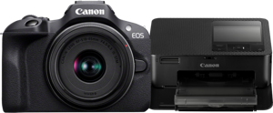 Canon EOS R100 + 18-45mm f/4.5-6.3 + SELPHY CP1500 Zwart