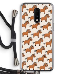 Pony: OnePlus 7 Transparant Hoesje met koord