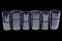 Koffiekopjes set van 12 - 150 ml en 250 ml - 6 persoons - Faro - blauw - Portugees stoneware