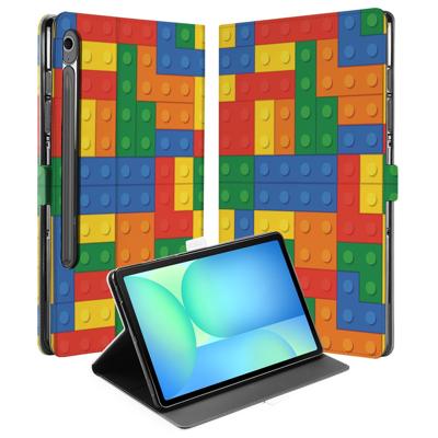 Blokken Book Case Hoesje met Standaard Samsung Galaxy Tab S10 FE | Tab S9 FE Blokken Book Case Hoesje met Standaard Samsung Galaxy Tab S10 FE | Tab S9 FE