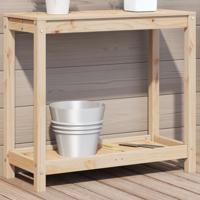 VidaXL Oppottafel met schap 82,5x35x75 cm massief grenenhout