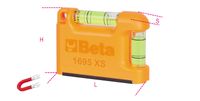 Beta Zak waterpas met magnetisch V vormige behuizing vervaardigd uit geprofileerd aluminium 2 onbreekbare libellen Nauwkeurigheid: 1mm/m 1695XS -