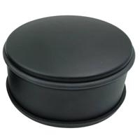 Deurstopper/deurbuffer voor binnendeuren - 1x - mat zwart - rond - 1,2 kg - 12 x 6 cm - met rubberen