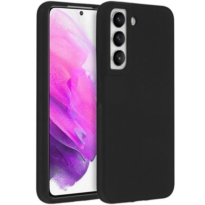 AccezzLiquid Silicone Backcover Samsung Galaxy S22 Telefoonhoesje Zwart