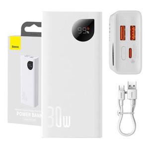 Baseus Adaman2 Digitale Weergave Power Bank 10000mAh - 2xUSB, USB-C, 30W - Wit