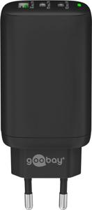 Goobay 65407 oplader voor mobiele apparatuur Hoofdtelefoons, Laptop, Smartphone, Tablet Zwart AC Snel opladen Binnen