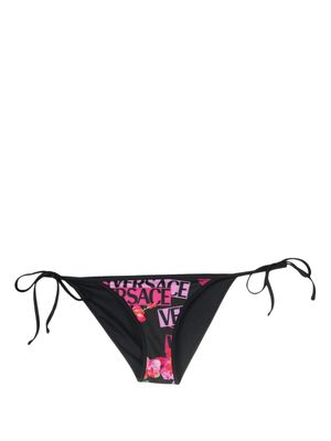 Versace bas de bikini à fleurs - Noir