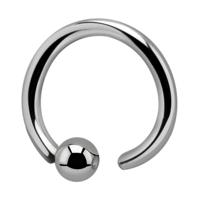 Ball closure ring met fixed ball Chirurgisch staal 316L Piercingringen - thumbnail