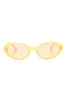 Dolce & Gabbana Eyewear lunettes de soleil ovales à logo imprimé - Jaune