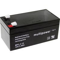 multipower PB-12-3,4-4,8 Loodaccu 12 V 3.4 Ah Loodvlies (AGM) (b x h x d) 134 x 66.5 x 67 mm Kabelschoen 4.8 mm Onderhoudsvrij, Geringe zelfontlading, - thumbnail