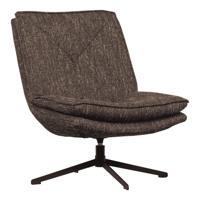 WOOOD Draaifauteuil 'Milaro' Geweven melange stof, kleur Bruin