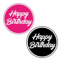 Verjaardag Bierviltjes / Onderzetters - 20x stuks - zwart/roze - D10 cm - tafel versiering