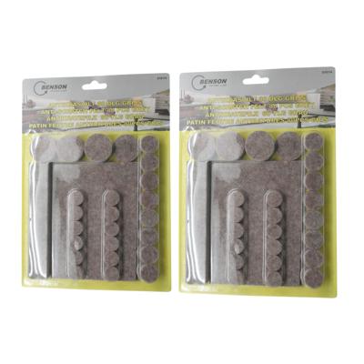 Benson Anti krasvilt meubelvilt - 2x - 160 delige set - grijs - mix formaten - viltglijders