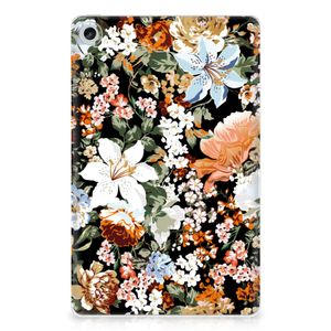 Siliconen Hoesje voor Lenovo Tab M10 Plus (3e generatie) Dark Flowers