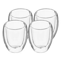 Set van 8x espressokopjes dubbelwandig glas 70 ml