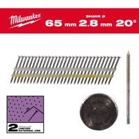 Milwaukee Rondkopnagels 20° 65 x 2,8mm | ring schacht | gegalvaniseerd VE=2000 - 4932492591