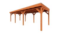 Trendhout Overkapping Casa 885x330 cm- Plat dak- Onbehandeld lariks Douglas hout- Trendhout