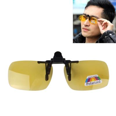 Gepolariseerde Clip-on Flip Up Plastic klem zonnebril lenzen brillen onbreekbaar rijden visserij buiten Sport(Yellow)