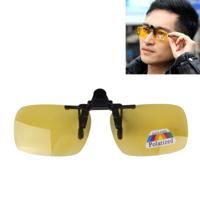 Gepolariseerde Clip-on Flip Up Plastic klem zonnebril lenzen brillen onbreekbaar rijden visserij buiten Sport(Yellow)