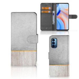 OPPO Reno 4 Pro 5G Book Style Case Wood Concrete