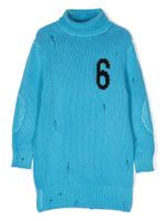 MM6 Maison Margiela Kids robe à logo intarsia - Bleu