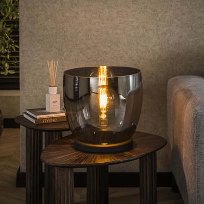 LifestyleFurn Vloerlamp/Tafellamp 'Mikado' Smoke glas, 32cm hoog