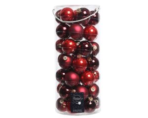 Kerstbal glas mix rood dia6cm assortie - Decoris