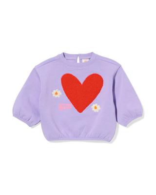 HEMA Babysweater Hartjes Paars (paars)