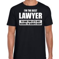 The best lawyer - always right t-shirt cadeau advocaat zwart heren 2XL  -