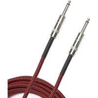 D'Addario PW-BG-15RD Braided instrumentkabel rood 15ft (4.6 m) recht-recht