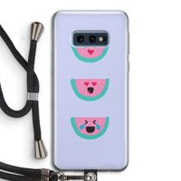 Smiley watermeloen: Samsung Galaxy S10e Transparant Hoesje met koord Smiley watermeloen: Samsung Galaxy S10e Transparant Hoesje met koord