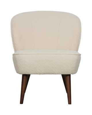 WOOOD Fauteuil 'Sara' Bouclé, kleur Creme