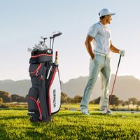 Lichte Golftas met Regenhoes 14-Delige Indeling van Racketvak ook voor Gebruik op Golftrolley en Golfkaart Rood + Zwart Lichte Golftas met Regenhoes 14-Delige Indeling van Racketvak ook voor Gebruik op Golftrolley en Golfkaart Rood + Zwart