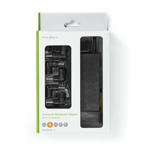 Notebook-Adapter | Universeel 8 Connectoren | 65 W | Uitgang 15 V - 20 V / 4 A (Max.)