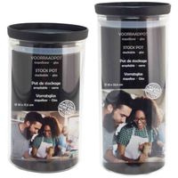 Voorraadpot/weckpot set - 4x stuks - stapelbaar - Glas - Weckpotten