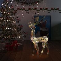 Kerstversiering rendier 140 LED's meerkleurig 128 cm acryl - thumbnail