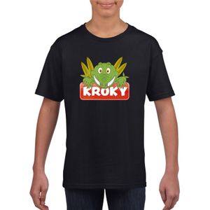 Krokodil dieren t-shirt zwart voor kinderen