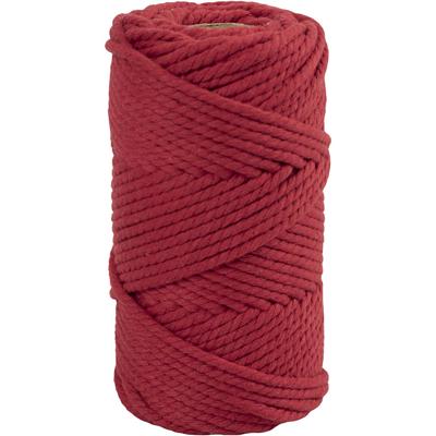 Creativ Company Macramé koord, l: 55 m, d 4 mm, rood, 330 gr/ 1 rol