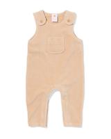 HEMA Newborn jumpsuit rib velours lichtbruin (lichtbruin)